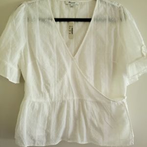 NWT Madewell V-neck Peplum Wrap Blouse